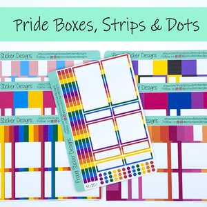 LGBTQ Pride-stickers op dozen, stroken en stippen