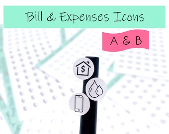 Bill & Expenses Icon Stickers (Set A and B)