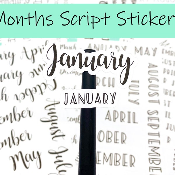 Month Script Stickers