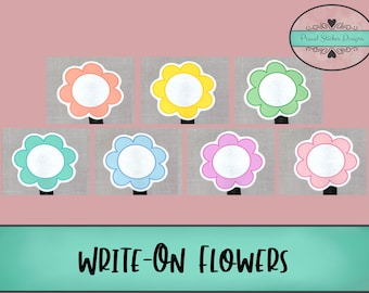 Write-On Rainbow Pastel Flowers and Date Covers