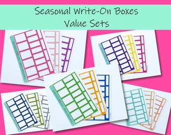 Seasonal Write-On Box Sticker Sets