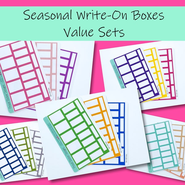 Seasonal Write-On Box Sticker Sets