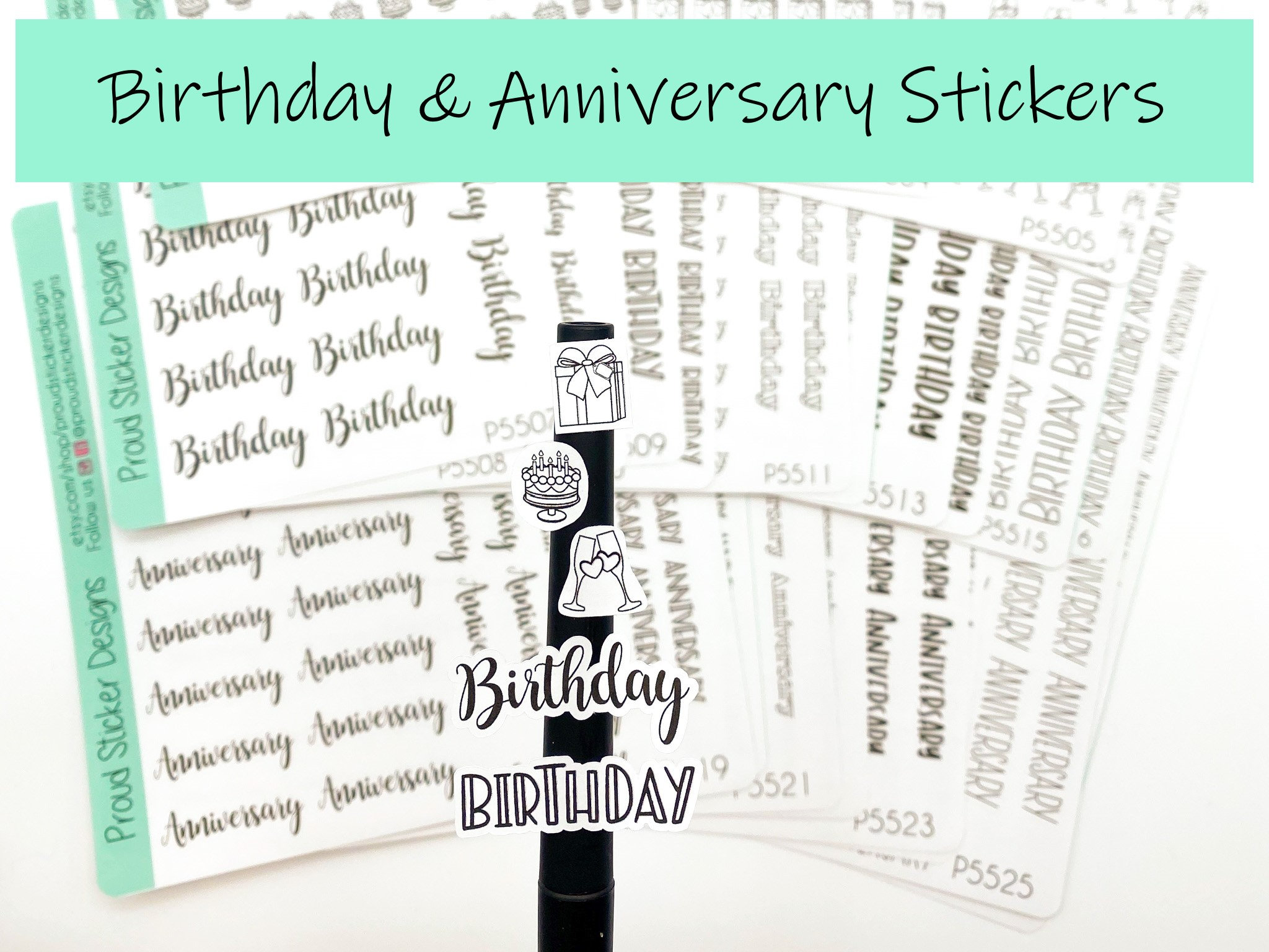 BIRTHDAY Page Flag Stickers, Stickers for Birthday Reminders, Calendar –  The Planning Queen