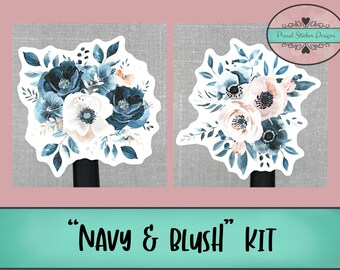 Navy & Blush | Journaling Kit | Planner Weekly Kit