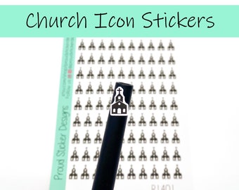 Church Icon Planner Stickers Churches Worship Service - Etsy