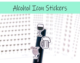 Adesivos de ícones de álcool