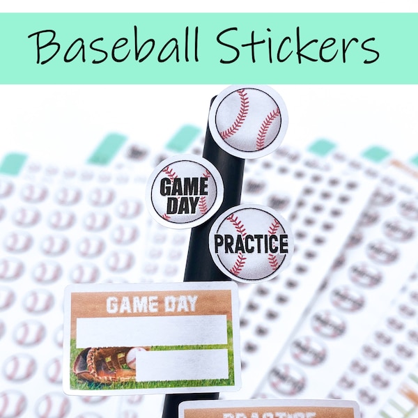 Baseball Practice and Game Day Stickers