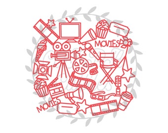 Download Free Movie Night Clip Art Etsy PSD Mockup Template