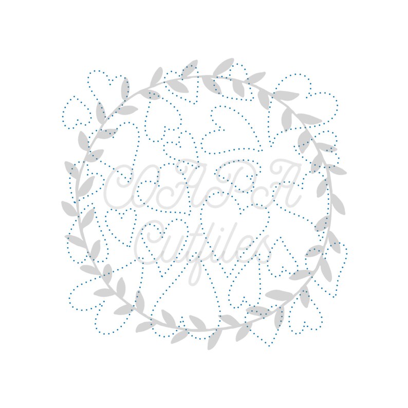 Stitched Wonky Hearts Cut File SVG PDF Png Etsy