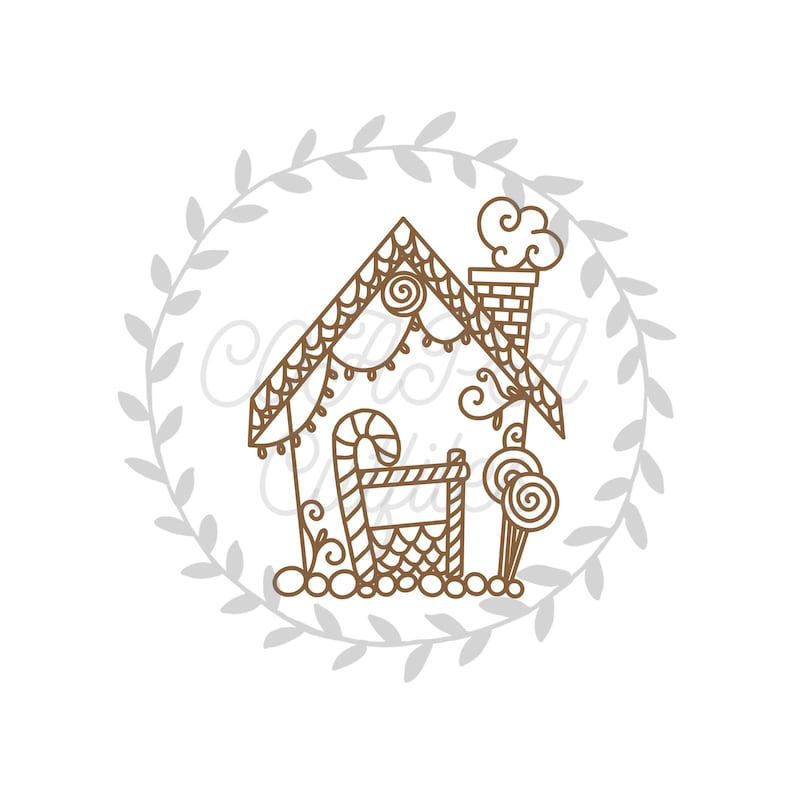 Download Gingerbread House Cut File SVG. PDF. png. | Etsy