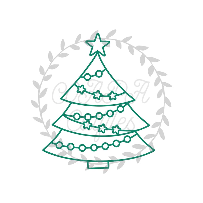 Christmas Tree Cut File SVG pdf. PNG
