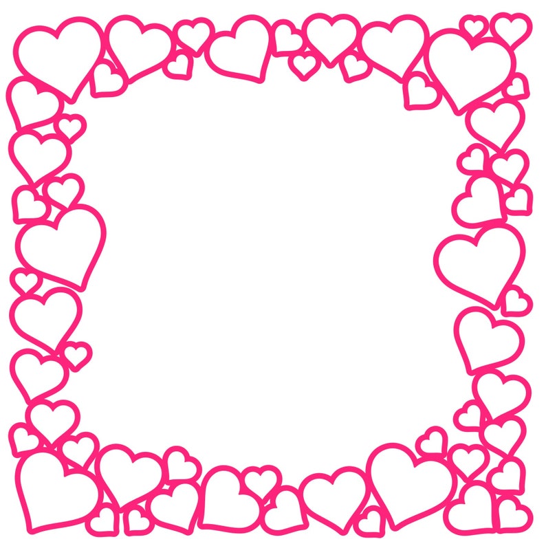 Download png. PDF Heart Border Cut File SVG