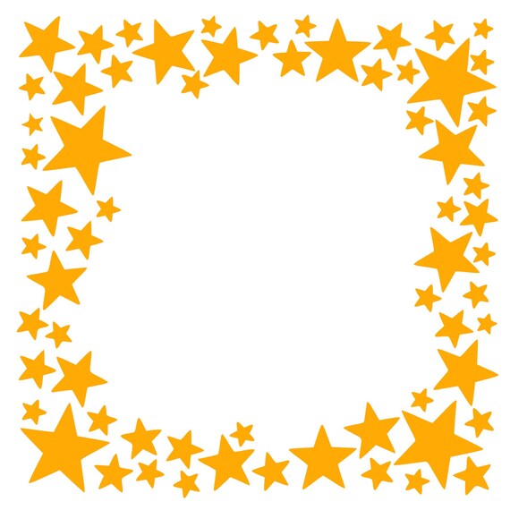 Solid Star Border Cut File SVG. PDF. png. | Etsy