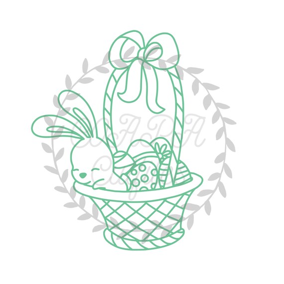 Bunny Basket Cut Two File SVG. PDF. Png. - Etsy