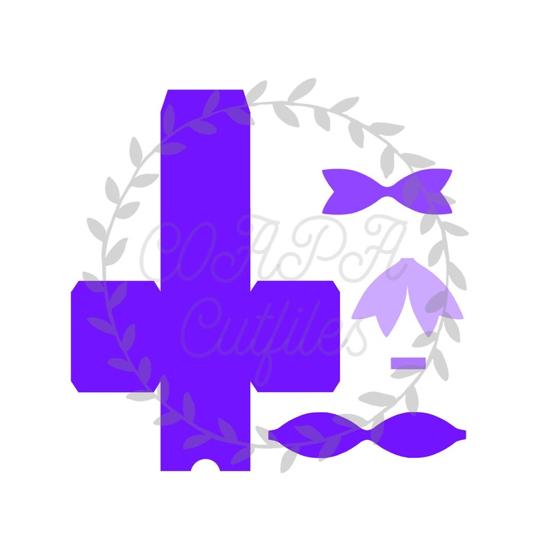 Gift Box and Bow Cut File SVG. PNG. Pdf. Etsy