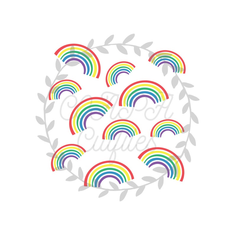 Rainbow Background Cut File SVG. PDF. png. image 0