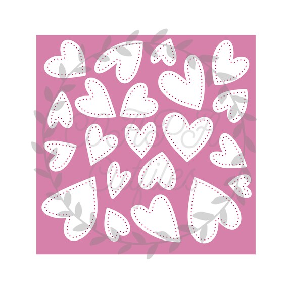 Buy Stitched Heart Background Cut File SVG. PDF. Png. Online in India - Etsy
