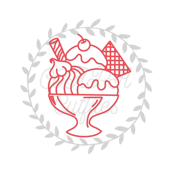 Ice Cream Sundae Cut File SVG. PDF. png. Etsy
