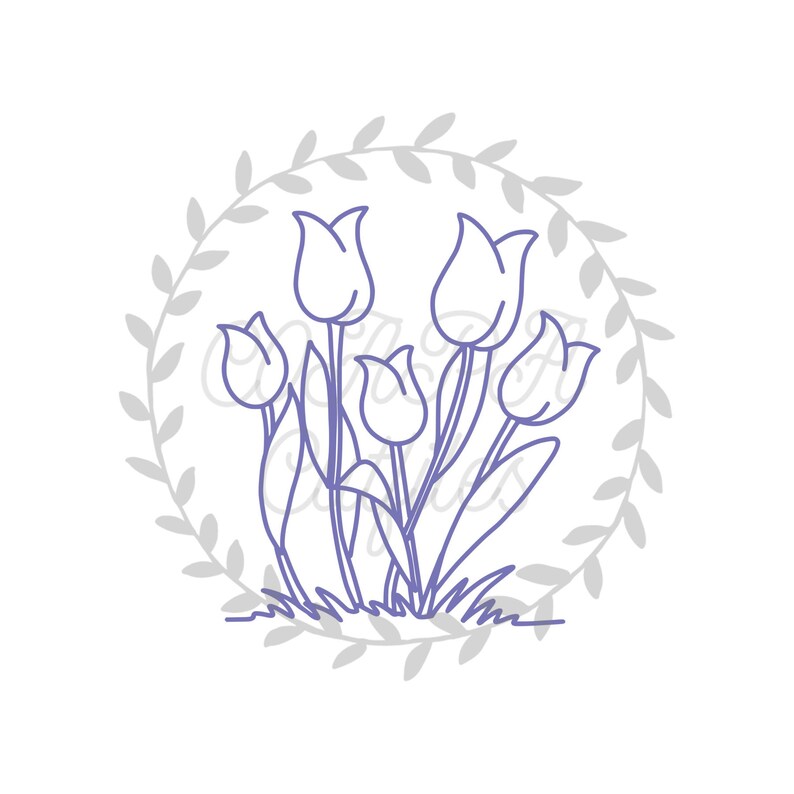 Download Spring Tulips Cut File SVG. PDF. png. | Etsy