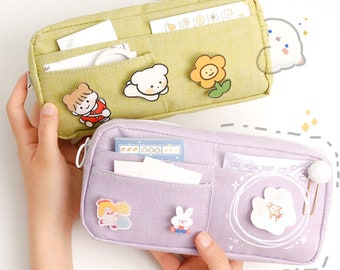 Kawaii Large Pencil Case Stationery Storage, Bags Canvas, Pencil Bag, Cute  Makeup Bag, School Supplies for Girl Kids Gift W/ Badge -  Norway