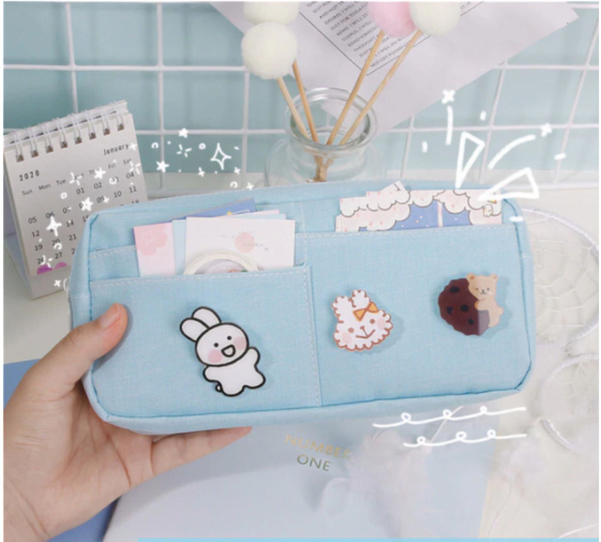 1PC Kawaii Large Capacity Double Layer Pencil Case – my kawaii office