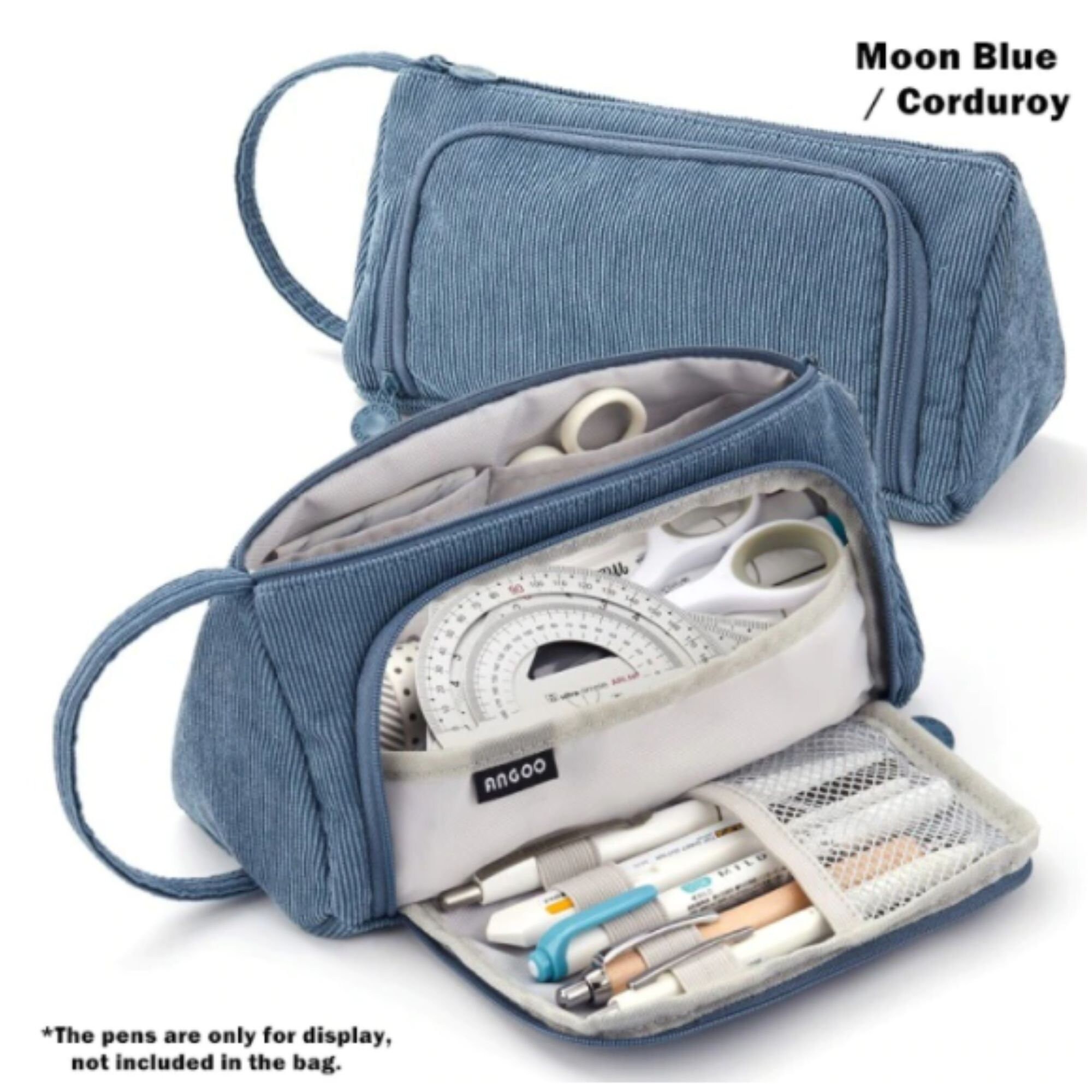 Corduroy Pen Bag Pencil Case Light Color Multi Slot Easy Etsy