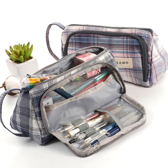 Unisex Pencil Case Grey Double Layer Pencil Pouch Big Capacity Pencil Box -  China Waterproof Case, Storage Pouch