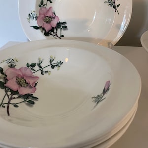 Wood & Sons - white deep large bowl with the most beautiful roses/floral pattern and 6 bowls sold separately.