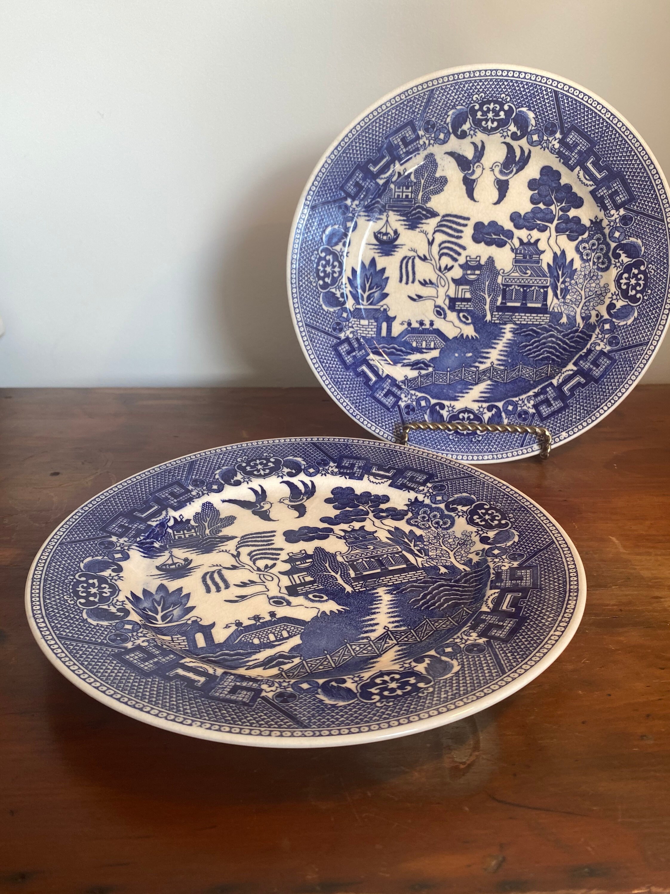 Blue Willow plates English Transferware Made in Japan Etsy