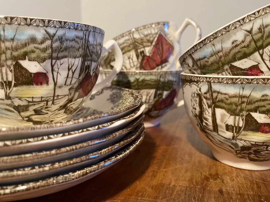 Johnson Brothers Tea Cup & Saucer The Friendly Village The Etsy