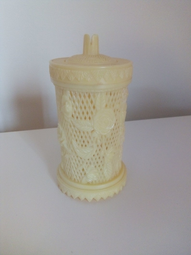 25 x Vintage plastic Tiki forks for hors d/'oeuvre Faux ivory forks in original faux ivory holder container canape