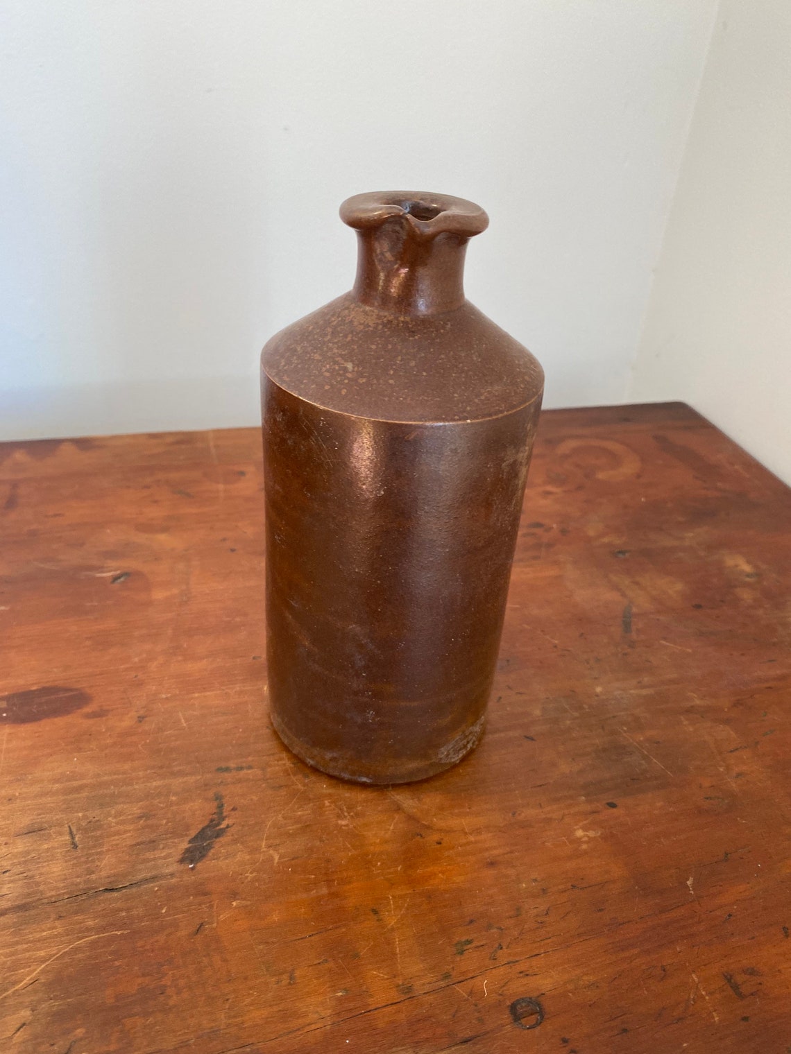 Large Antique Brown Stoneware Ink Bottle Brown Ink Bottle Etsy UK