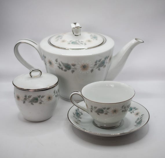 Noritake Tea Pot, Sugar Bowl, Cup & Saucer - Noritake China, Made