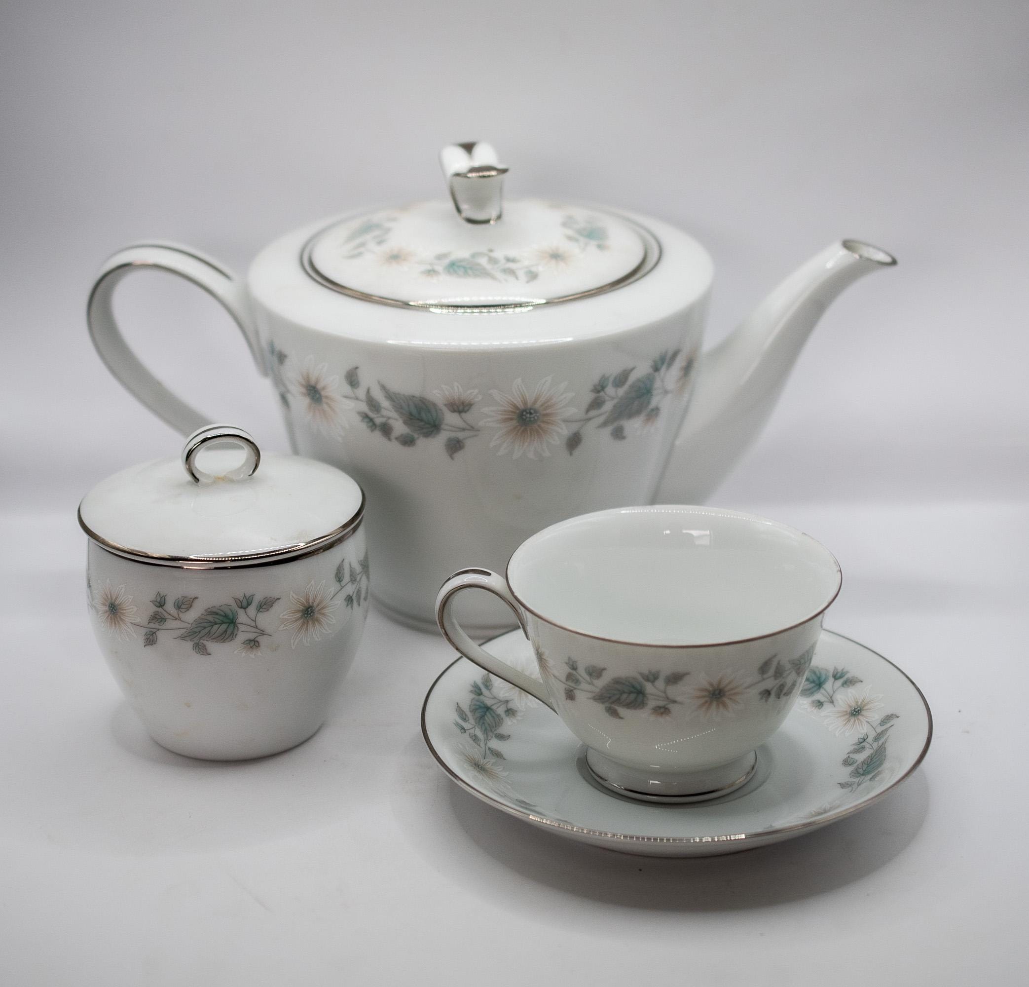 Noritake Tea Pot, Sugar Bowl, Cup & Saucer - Noritake China, Made