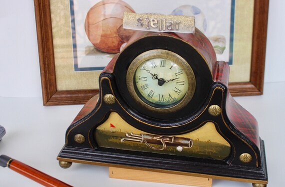 Home Decor Vintage Clocks Napaleon Desk Clock Golf Etsy