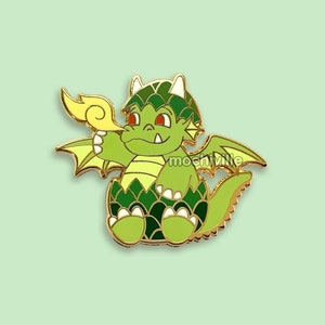 Green Dragon Hatchling Enamel Pin | Hard Enamel Pin | Fantasy RPG Inspired