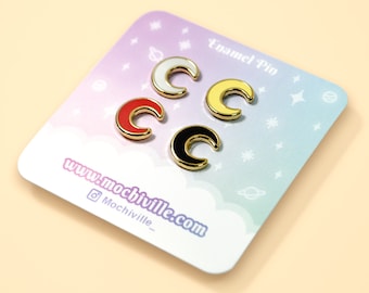 Mini Moon Enamel Pin | Filler Pins | Small Enamel Pins | White Yellow Red Black Moon