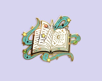 Grand Cosmic Spellbook Enamel Pin | Large Pin | Hard Enamel Pin | Fantasy RPG Inspired