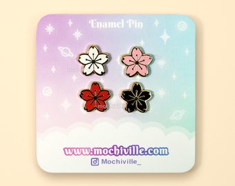 Mini Sakura Flower Enamel Pin | Filler Pins | Small Enamel Pins | White Pink Red Black Sakura | Cherry Blossoms | Cherry Blossom Aesthetic