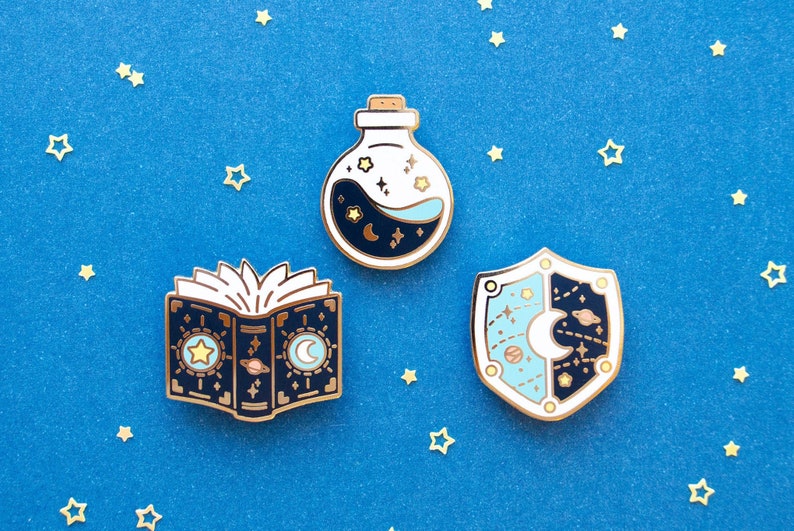 Cosmic Enamel Pin Bundle Collection Hard Enamel Pins RPG-Inspired Space Pins image 2