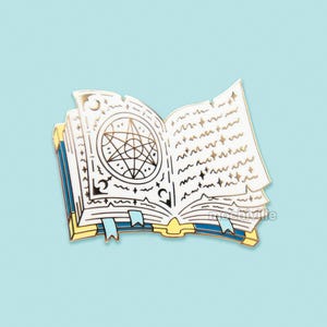 Wizard&#39;s Grimoire Spellbook Enamel Pin | Hard Enamel Pin | Lapel Pin | Fantasy Pin | Fantasy RPG-Inspired