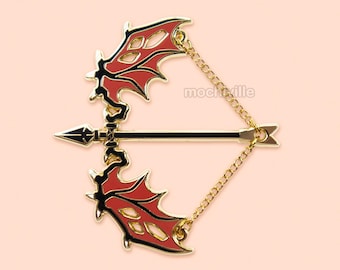 Spilla smaltata con fiocco alato di drago / Spilla smaltata dura / Spilla da bavero / Spilla fantasy / Ispirata ai giochi di ruolo fantasy