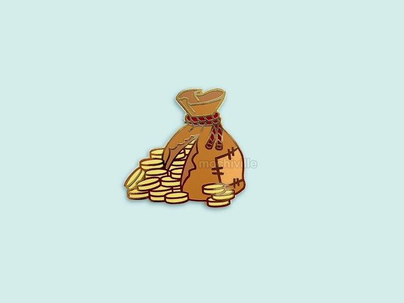 Coin Pouch Enamel Pin Hard Enamel Pin Fantasy RPG Inspired image 1