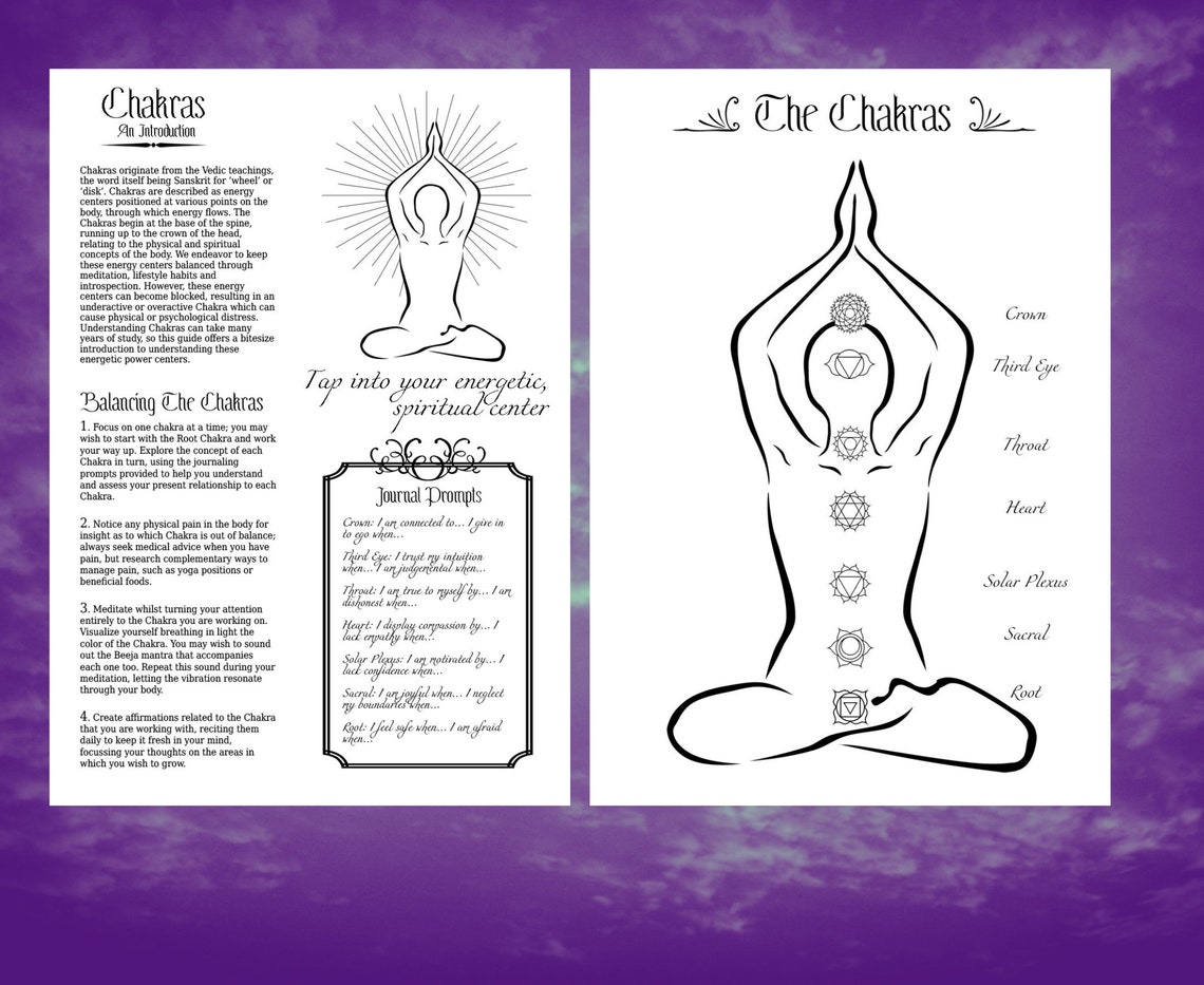 Chakra Printable Pages Chakra Book of Shadows Pages Basics - Etsy