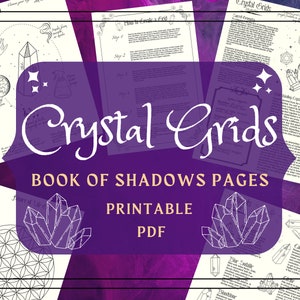 Crystal Grid Book of Shadows: Sacred Geometry Grimoire Pages (Printable PDF)