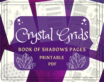 Crystal Grid Book of Shadows: Sacred Geometry Grimoire Pages (Printable PDF)