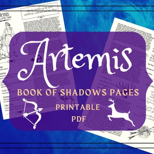 Artemis Druckbare Seiten - Artemis Buch der Schatten Seiten - Göttin Profil - Artemis Witchcraft