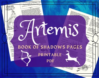 Artemis Book of Shadows Pages: Goddess Profile (PDF Printable)
