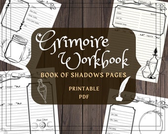 Printable Book of Shadows: Blank Grimoire Pages, Spell & Herb Templates (PDF)