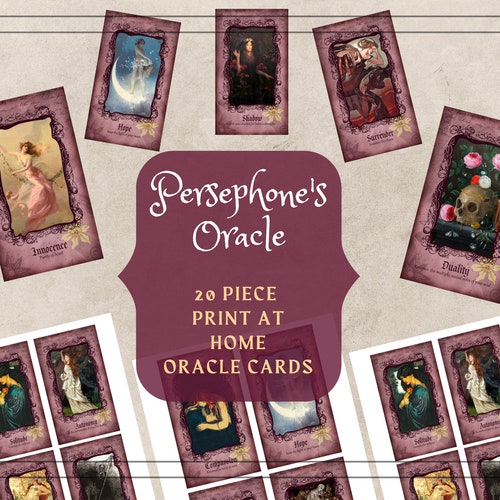 Persephone Printable Oracle Cards Shadow Work Oracle Deck Etsy